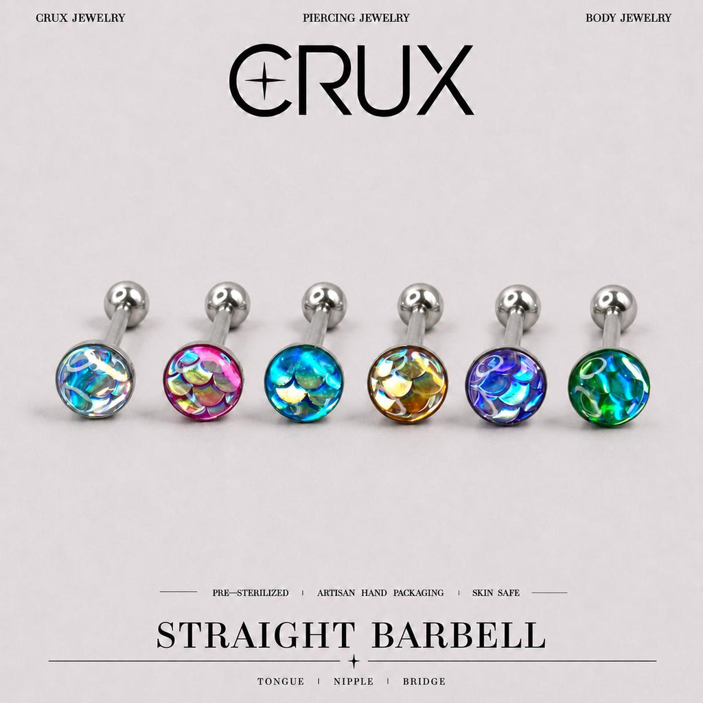 ETSY 4565848478 | IMAGE 1 | Mermaid Scale Titanium Barbell