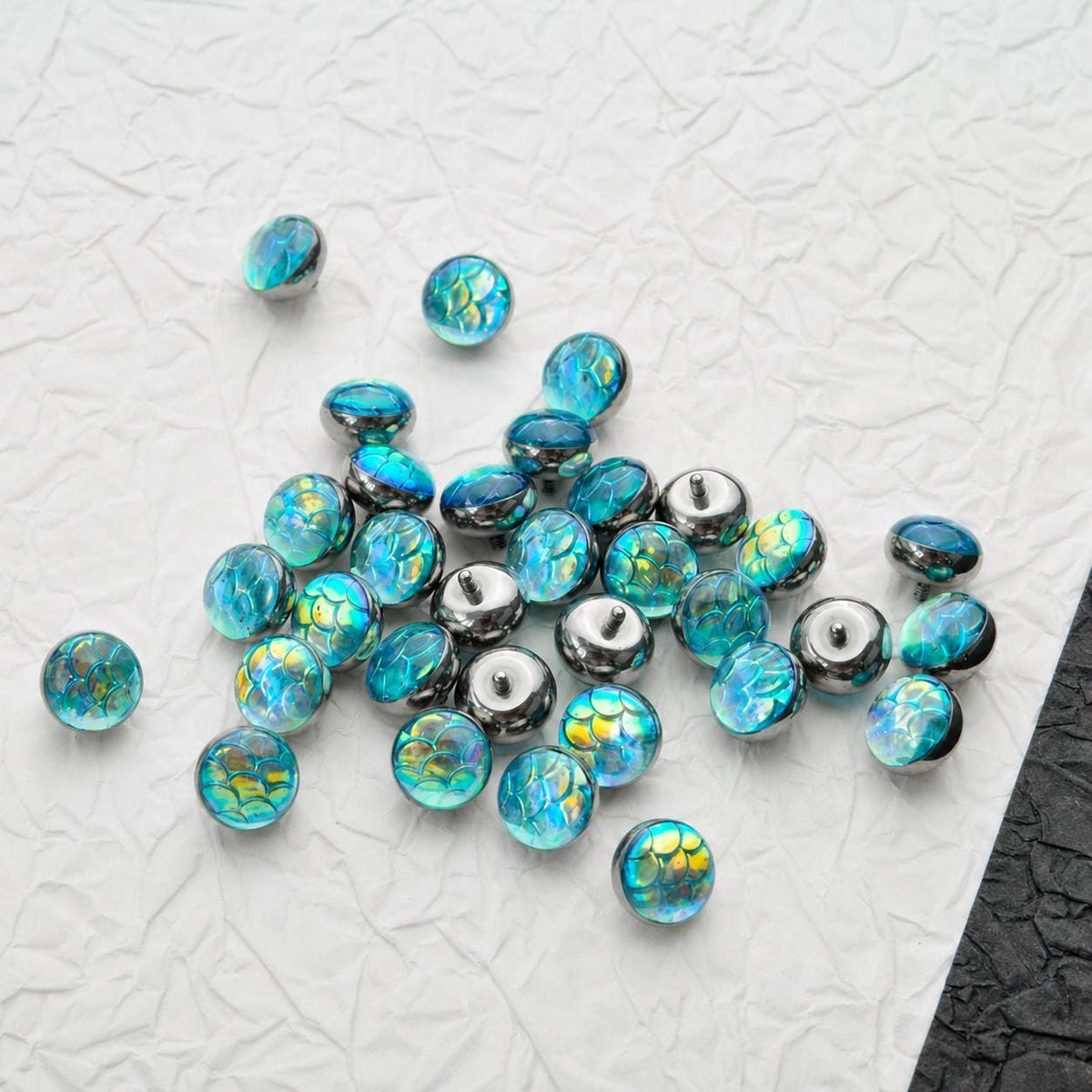 ETSY 4565848478 | IMAGE 10 | Mermaid Scale Titanium Barbell