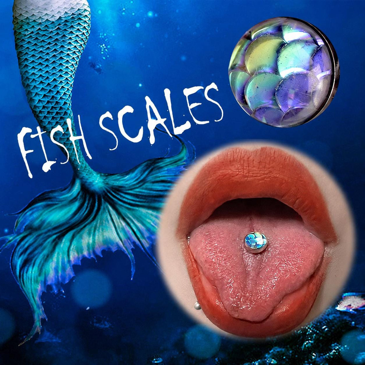ETSY 4565848478 | IMAGE 2 | Mermaid Scale Titanium Barbell