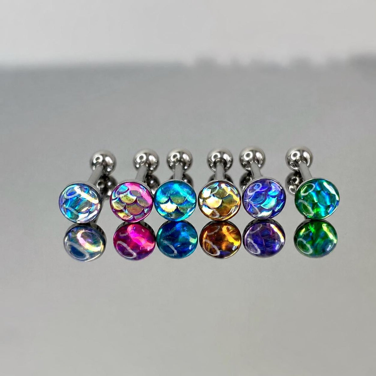 ETSY 4565848478 | IMAGE 7 | Mermaid Scale Titanium Barbell