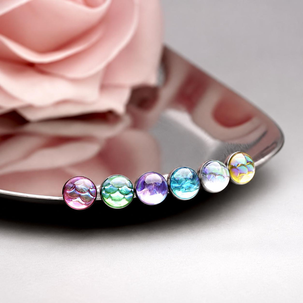 ETSY 4565848478 | IMAGE 8 | Mermaid Scale Titanium Barbell