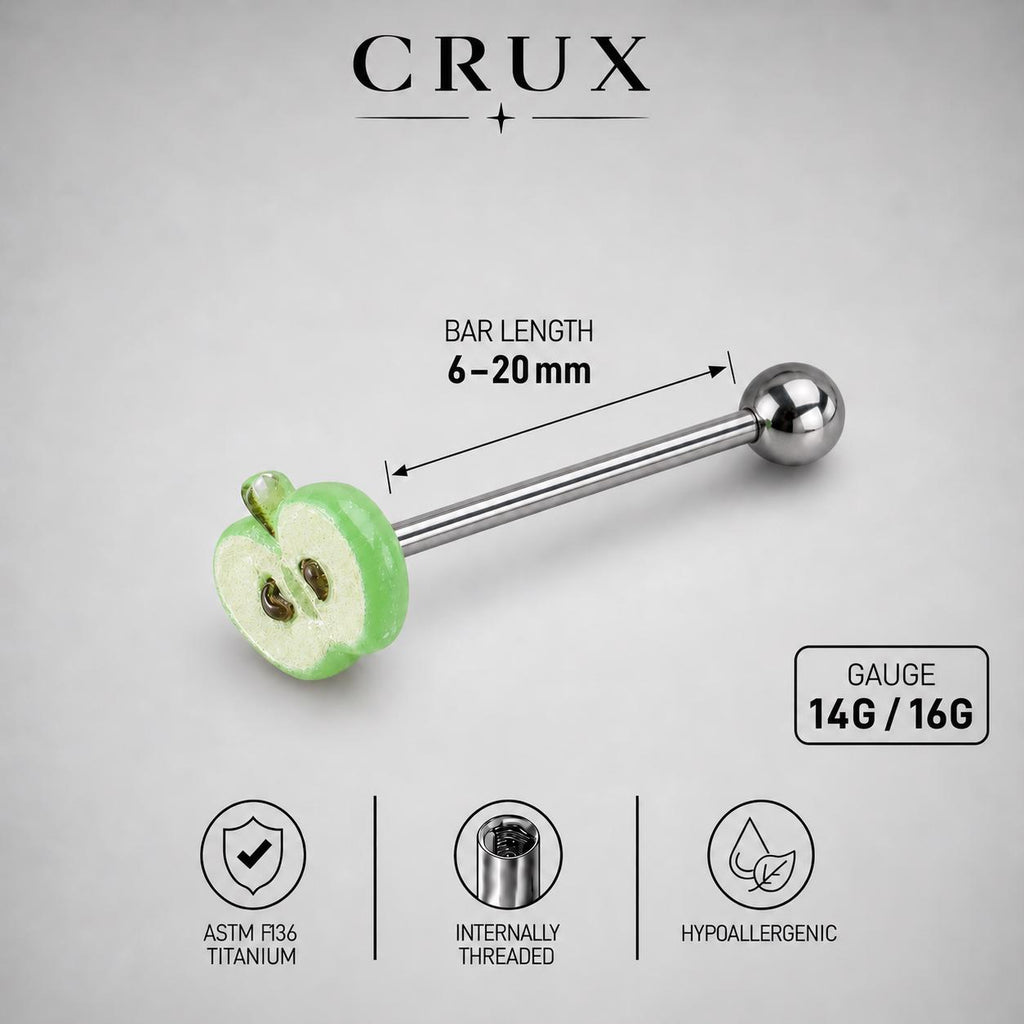 ETSY 4567131893 | IMAGE 11 | Apple Slice Titanium Barbell