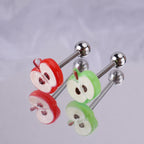 ETSY 4567131893 | IMAGE 3 | Apple Slice Titanium Barbell