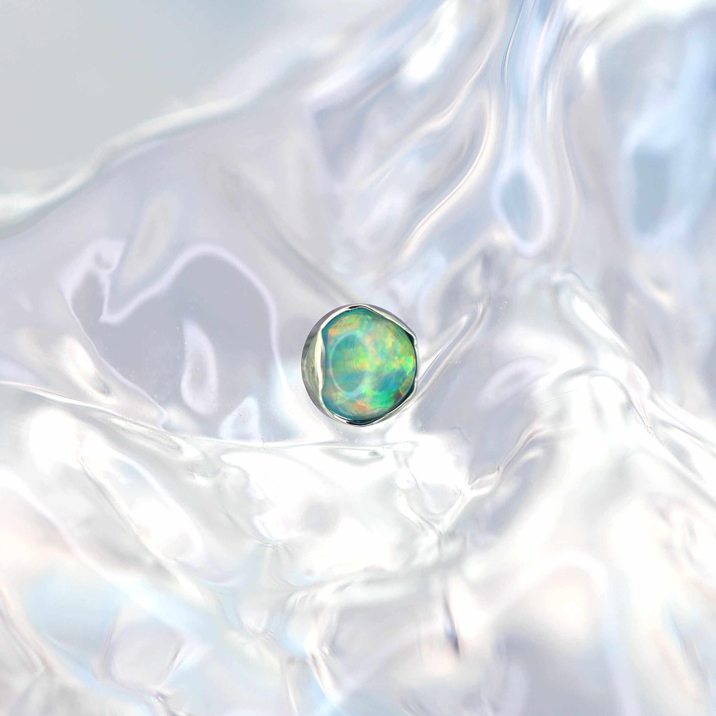 Round Opal F136 Titanium flat-back jewelry image 13
