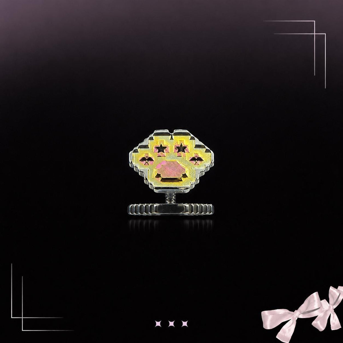 Pixel Opal F136 Titanium flat-back jewelry image 15