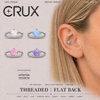 Saturn Opal F136 Titanium flat-back jewelry image 01