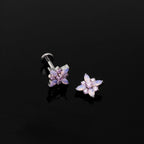 Opal Crystal Flower F136 Titanium flat-back jewelry image 05