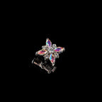 Opal Crystal Flower F136 Titanium flat-back jewelry image 06