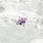 Opal Crystal Flower F136 Titanium flat-back jewelry image 12