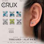 Crystal & Opal Clover F136 Titanium flat-back jewelry image 01