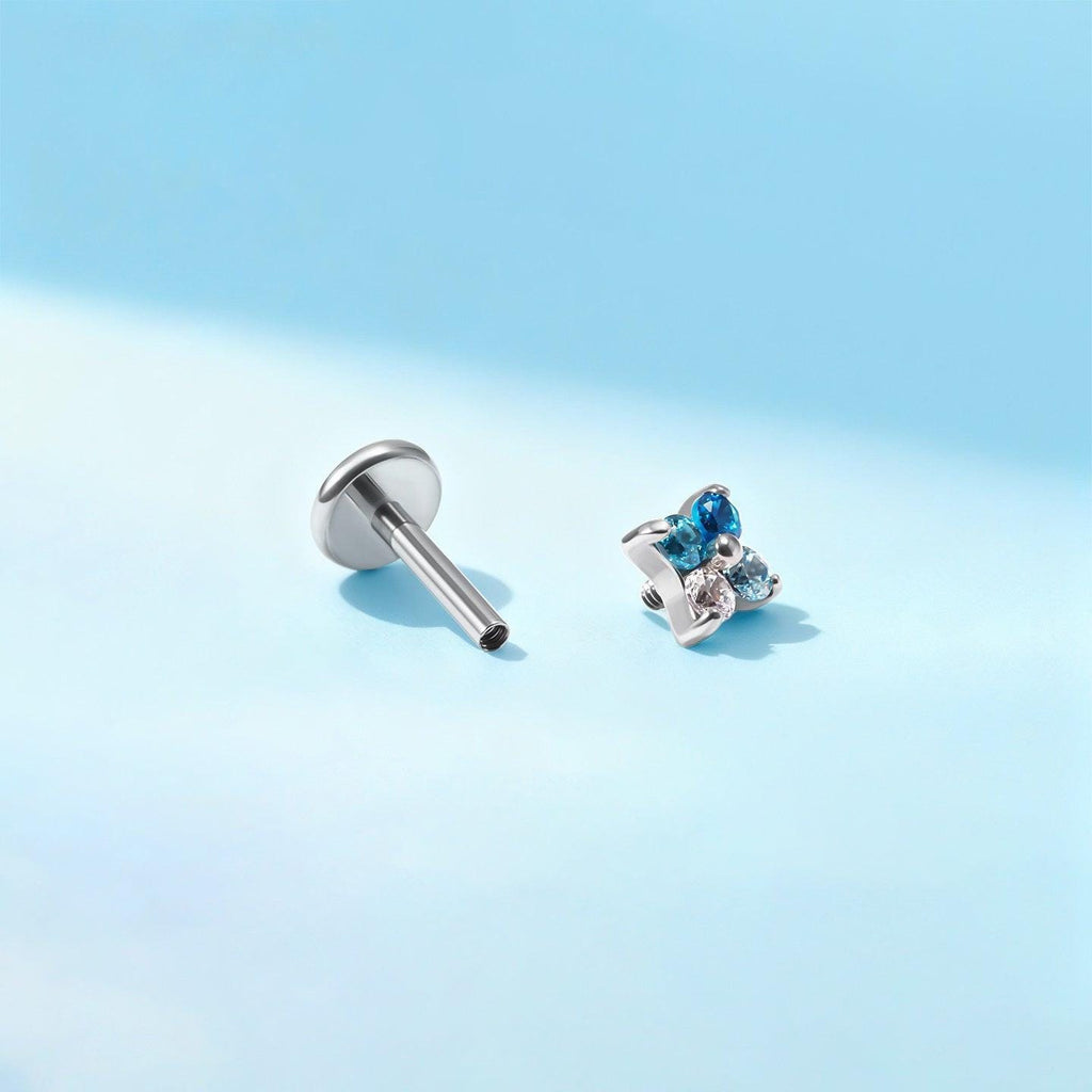 Crystal & Opal Clover F136 Titanium flat-back jewelry image 09
