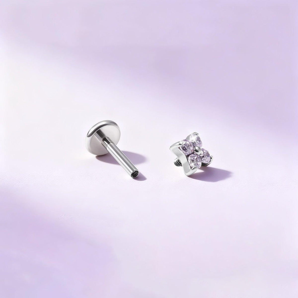 Crystal & Opal Clover F136 Titanium flat-back jewelry image 17