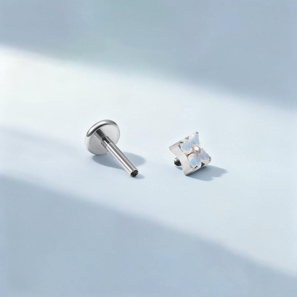Crystal & Opal Clover F136 Titanium flat-back jewelry image 18