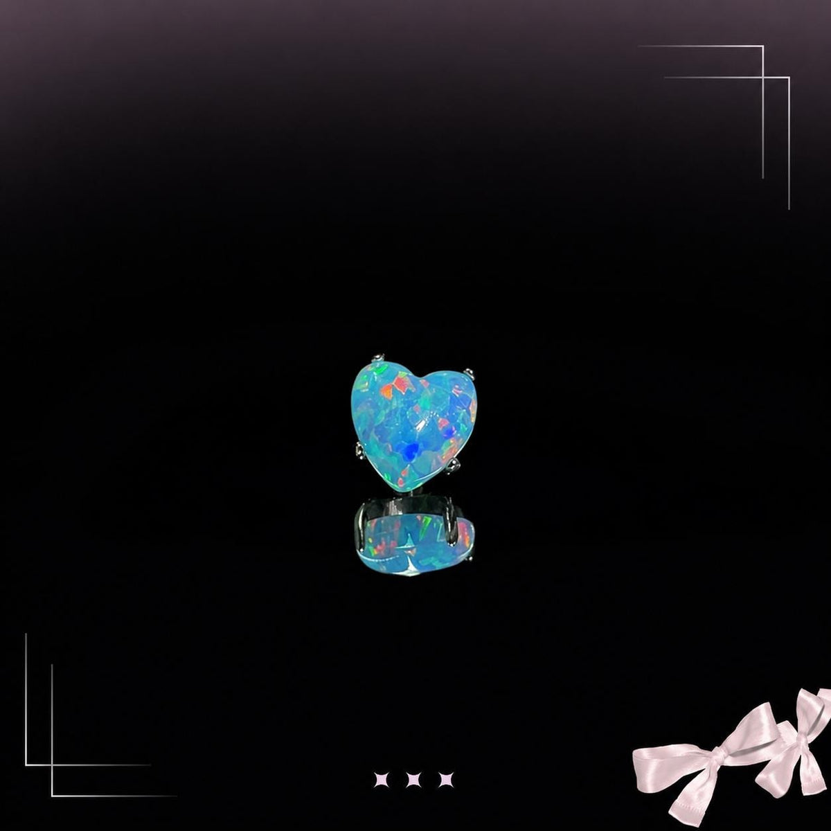 Opal Heart F136 Titanium flat-back jewelry image 04
