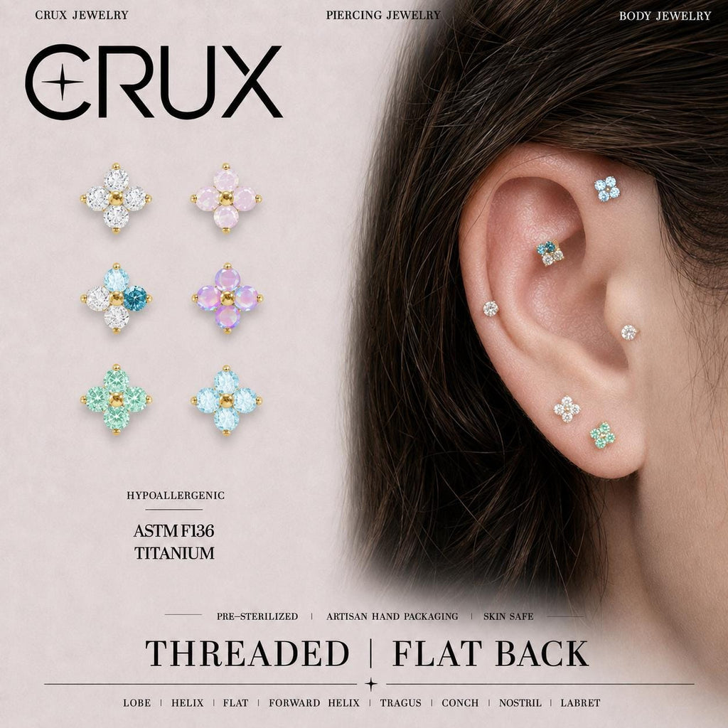 Four-Leaf Opal F136 Titanium flat-back jewelry image 01