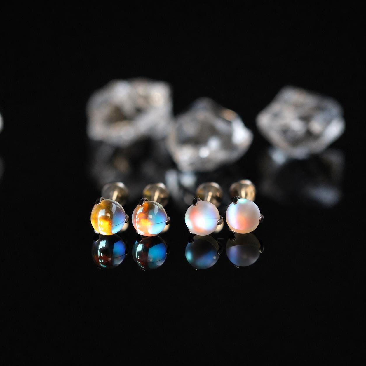 Moonstone Glow F136 Titanium flat-back jewelry image 02