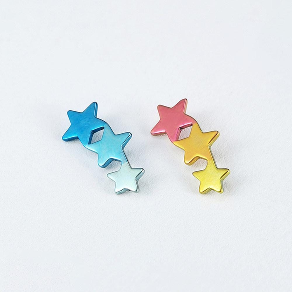 Triple Butterfly & Star F136 Titanium flat-back jewelry image 05