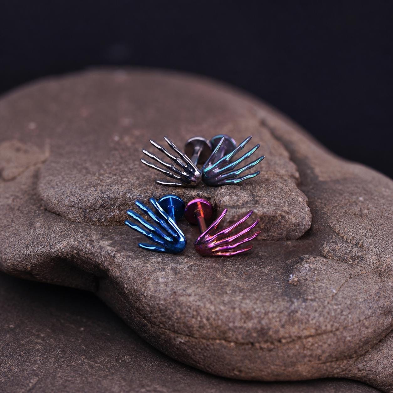 Skeleton Hand F136 Titanium flat-back jewelry image 03