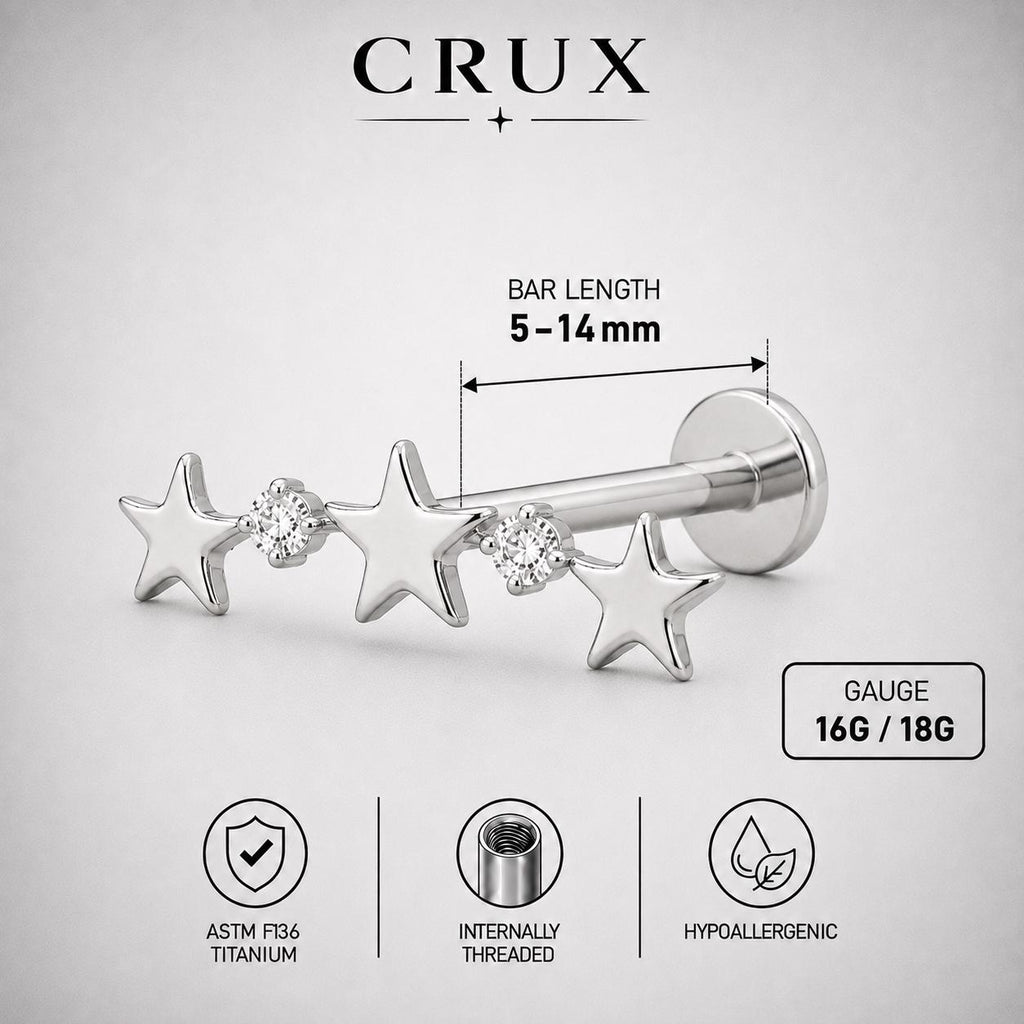 Triple Star F136 Titanium flat-back jewelry image 13
