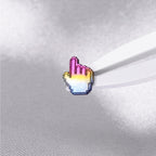 Pixel Cursor F136 Titanium flat-back jewelry image 06