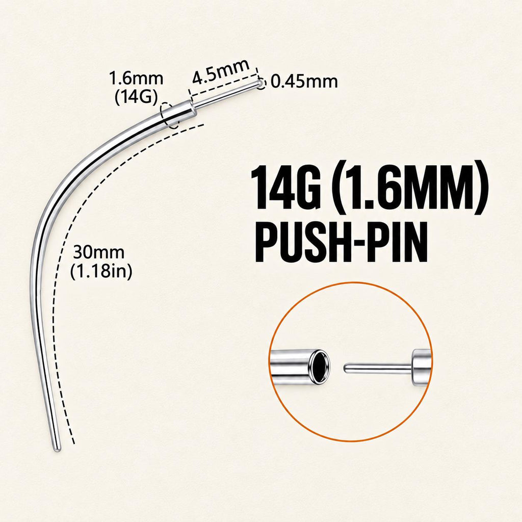 Titanium Curved Piercing Insertion Taper detail 9