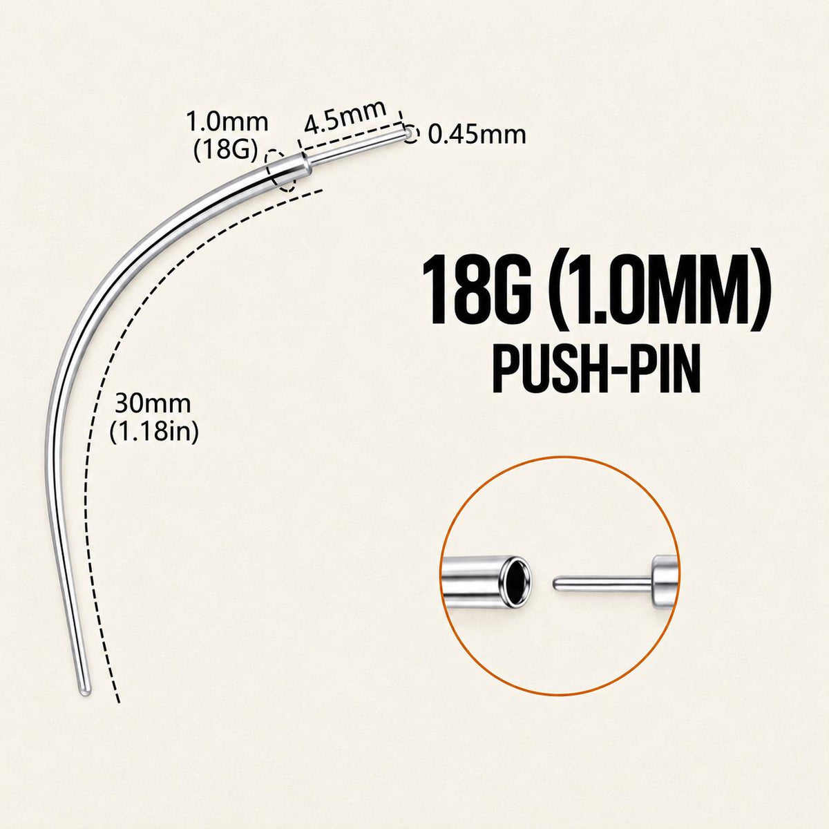 Titanium Curved Piercing Insertion Taper detail 11