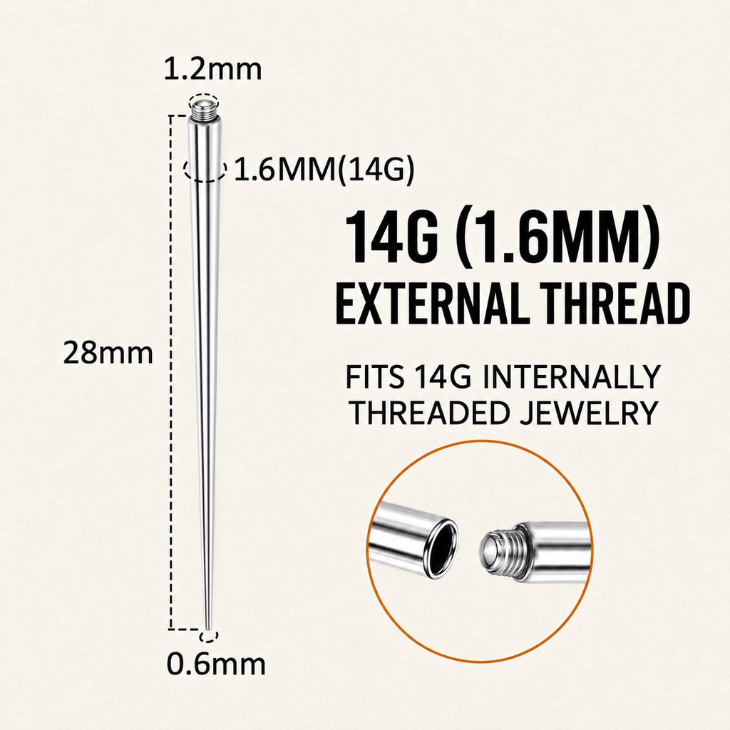 Titanium Straight Piercing Insertion Taper detail 6