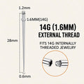 Titanium Straight Piercing Insertion Taper detail 6