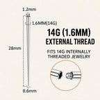 Titanium Straight Piercing Insertion Taper detail 6