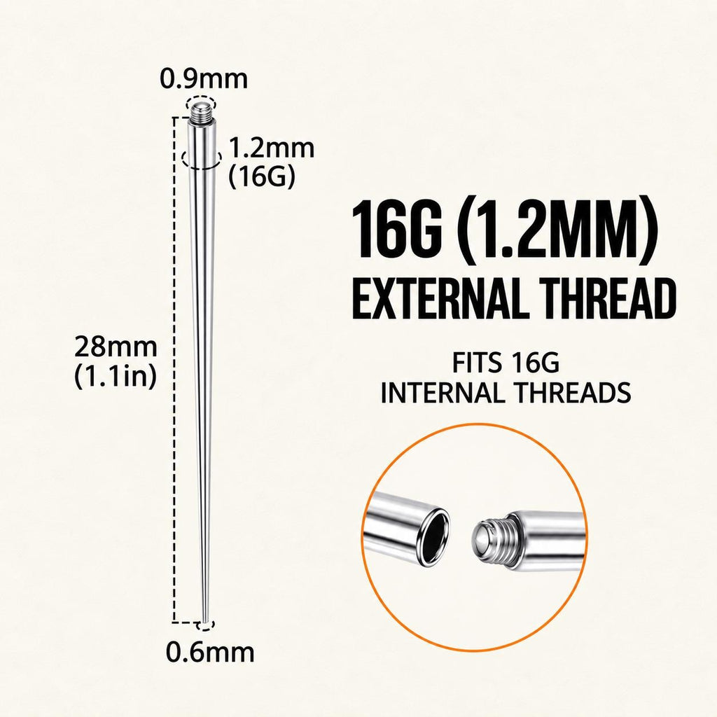 Titanium Straight Piercing Insertion Taper detail 7