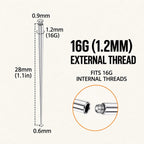Titanium Straight Piercing Insertion Taper detail 7