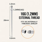 Titanium Straight Piercing Insertion Taper detail 8