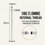 Titanium Straight Piercing Insertion Taper detail 9