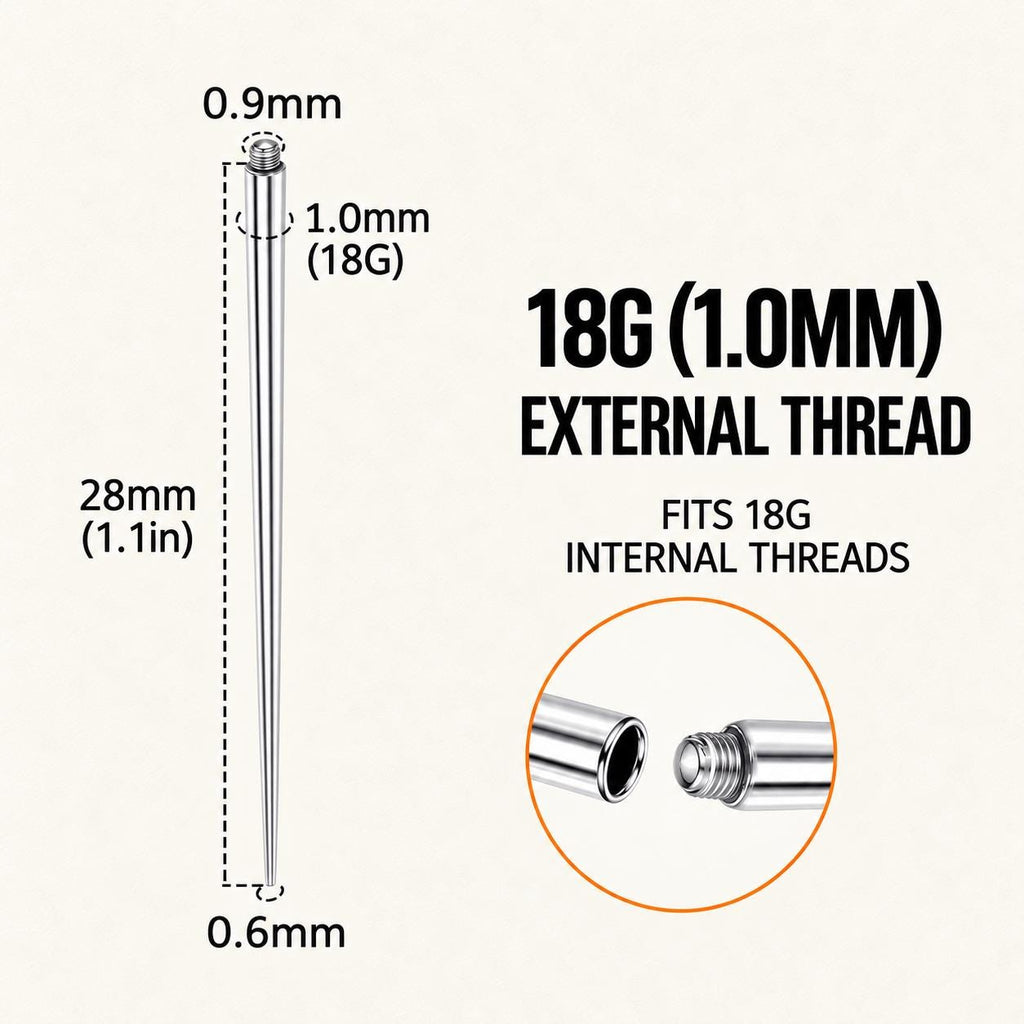 Titanium Straight Piercing Insertion Taper detail 10