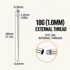 Titanium Straight Piercing Insertion Taper detail 10