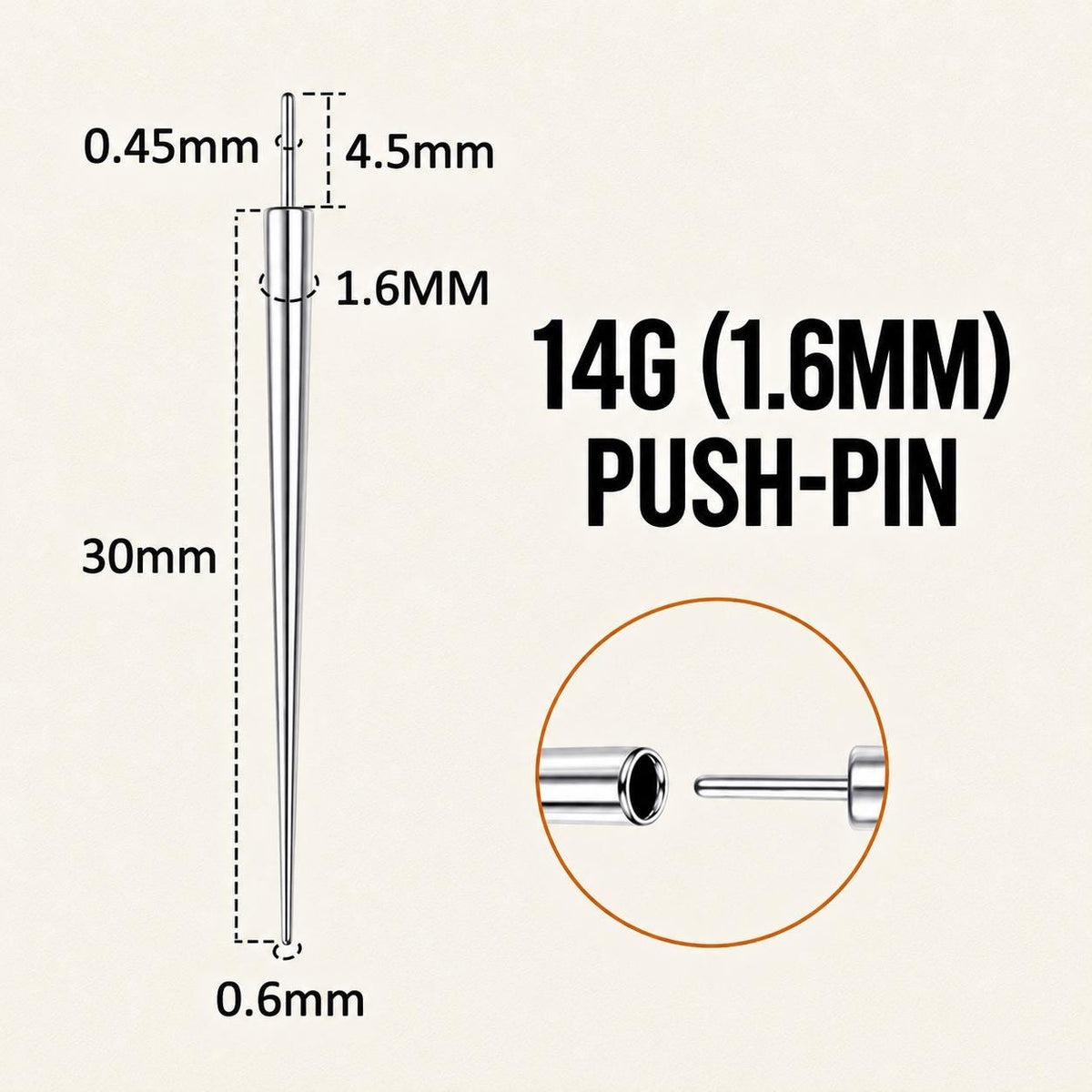 Titanium Straight Piercing Insertion Taper detail 14