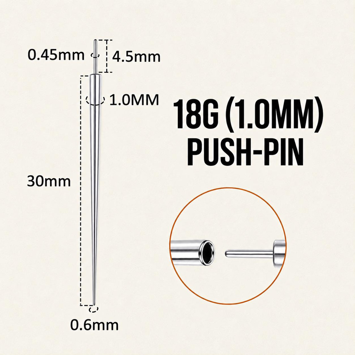 Titanium Straight Piercing Insertion Taper detail 16