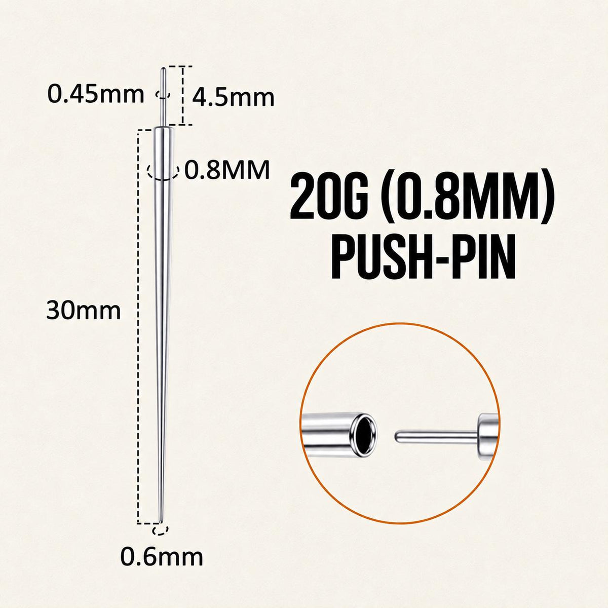 Titanium Straight Piercing Insertion Taper detail 17