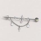 Vesper Cross Chain titanium industrial barbell, detail view 7