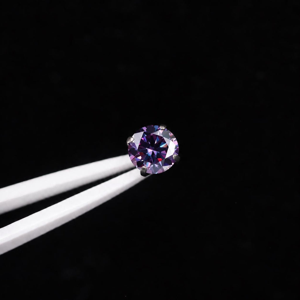 ETSY 4574939005 | IMAGE 6 | Violet Moissanite Flat Back Stud