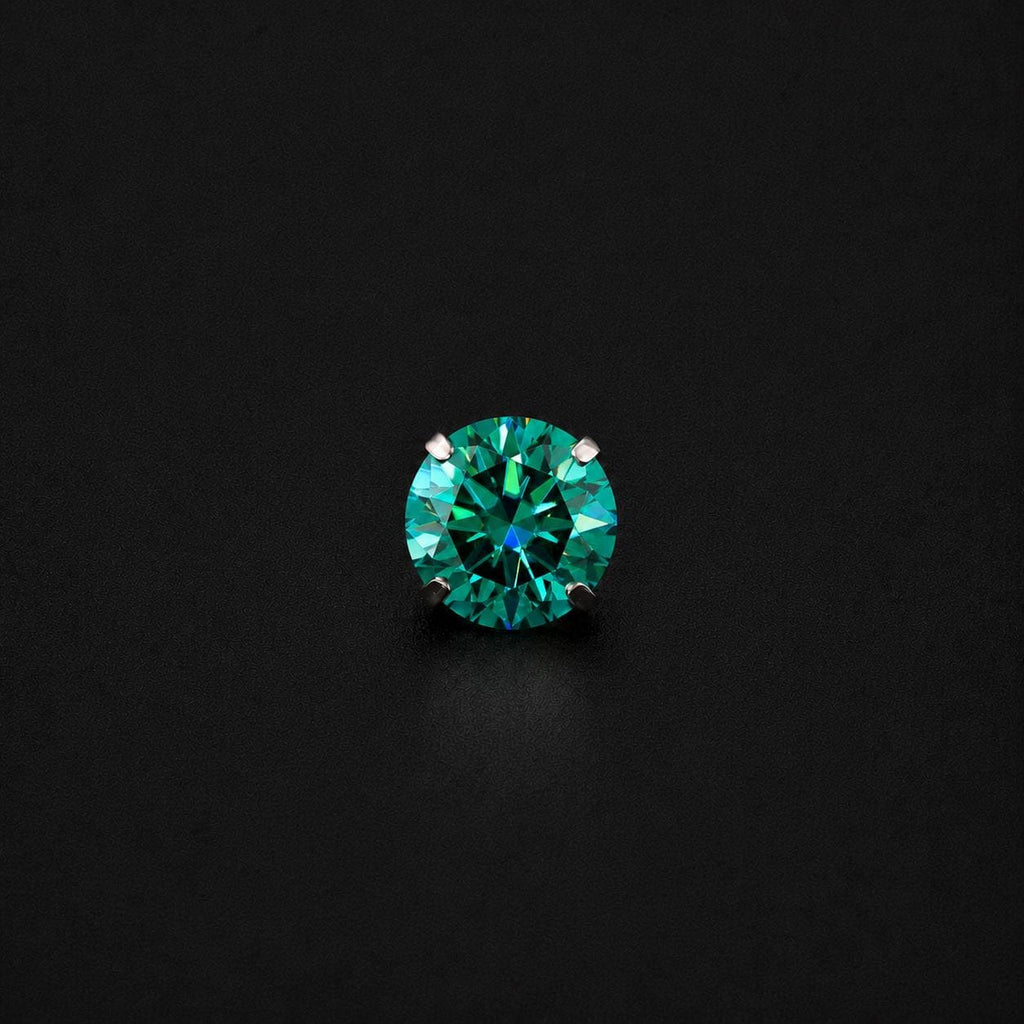 Vivid Emerald Green Moissanite Flat Back Stud - product image 7