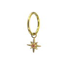 Octagram CZ Pendant Titanium Segment Hoop - Octagram CZ Pendant Titanium Segment Hoop - Gold / 6mm by CRUXJEWELRY