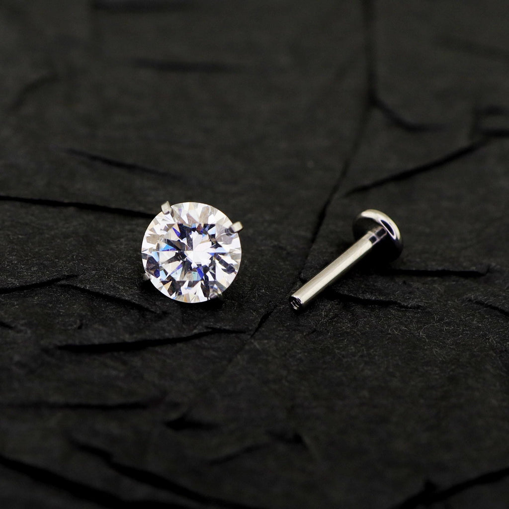 White Moissanite Flat Back Stud - product image 3