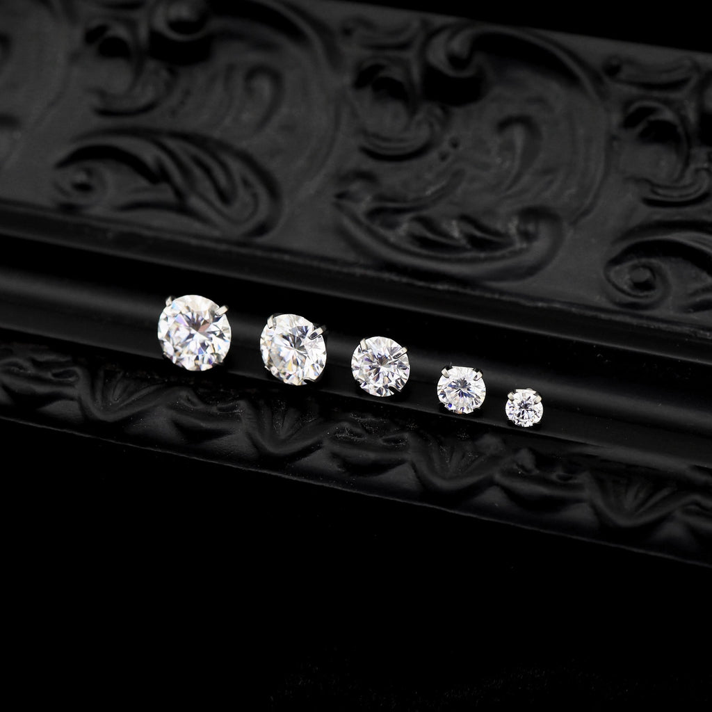 White Moissanite Flat Back Stud - product image 5
