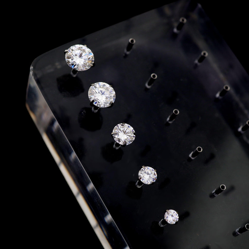 White Moissanite Flat Back Stud - product image 6