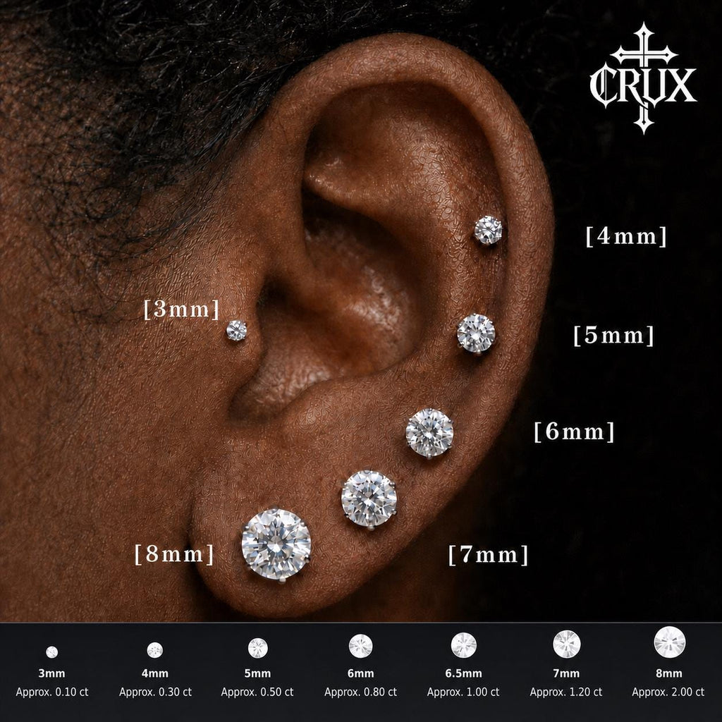 White Moissanite Flat Back Stud - product image 8