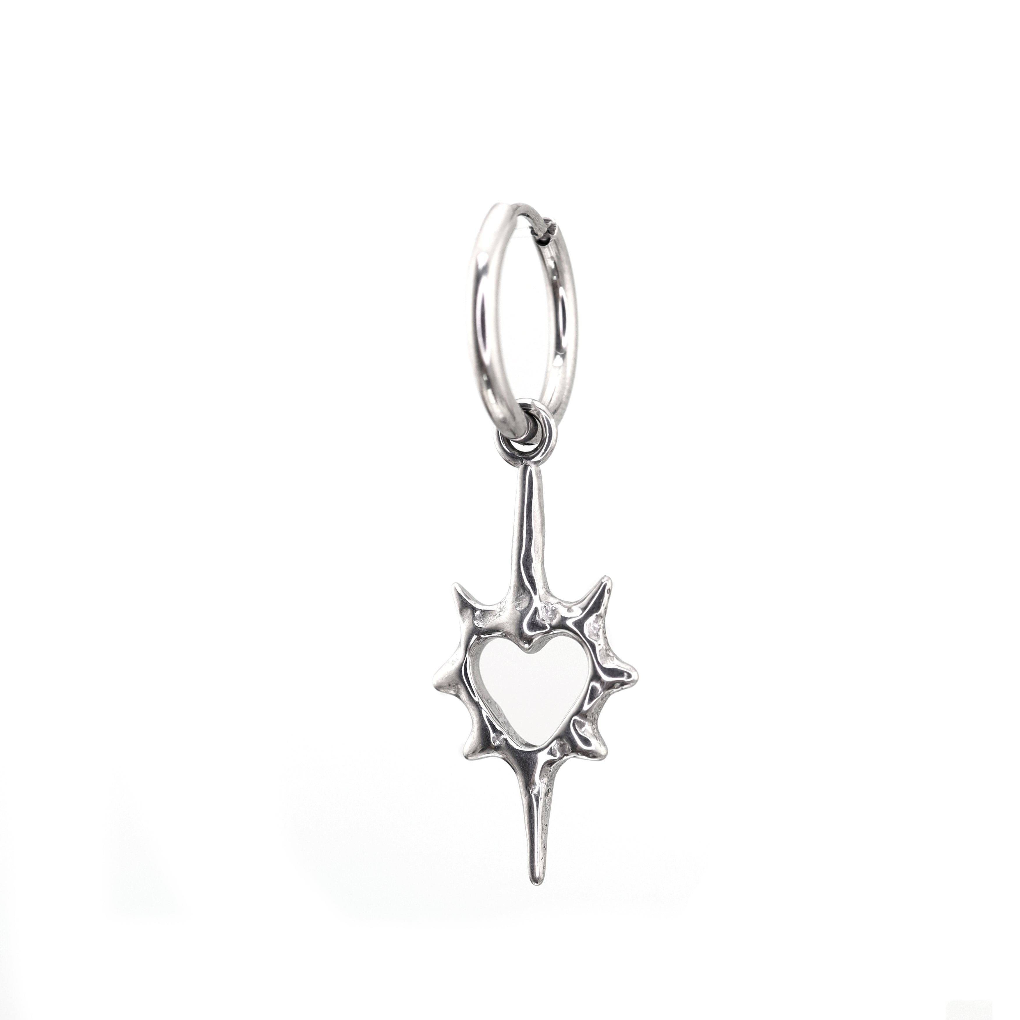 Thorn Heart stainless steel Pendant Earring - Thorn Heart stainless steel Pendant Earring - Single by CRUXJEWELRY