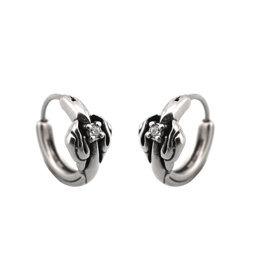 Gothic White CZ Stainless steel Earrings - Gothic White CZ Stainless steel Earrings - Single by CRUXJEWELRY