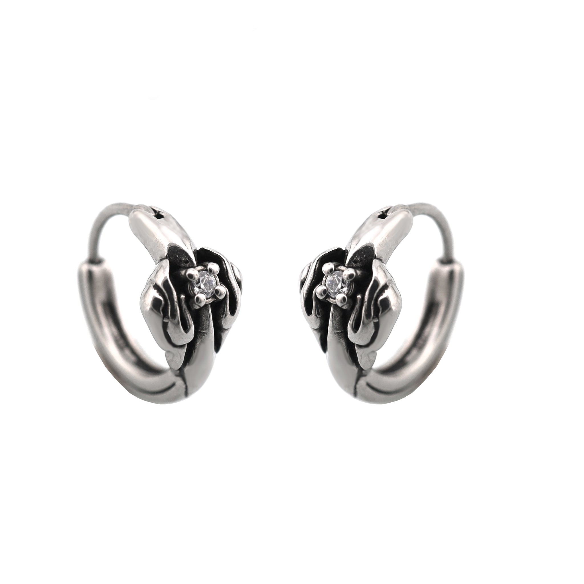 Gothic White CZ Stainless steel Earrings - Gothic White CZ Stainless steel Earrings - Single by CRUXJEWELRY