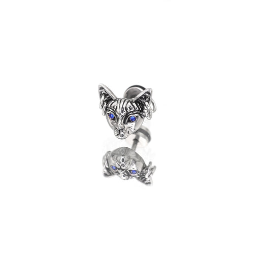 Blue Eye Cat Ear Stainless Steel Ear Stud - product overview
